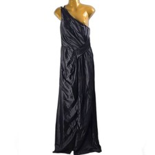 Chuan Heng Women's One Shoulder Stap Black Satin Formal Dress Sz 6 - NWT