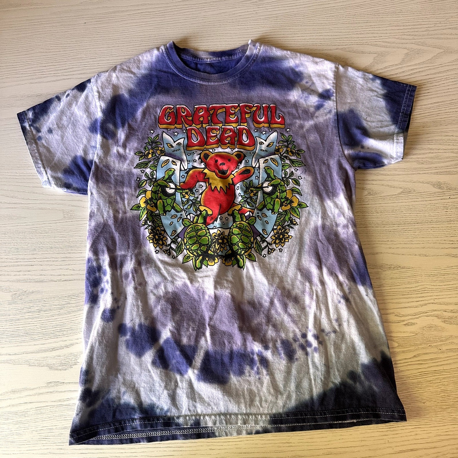 ALTRA Camicia Grateful Dead Bear viola bianca tinta unita taglia media