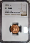 NGC MS-64 RB 1890 Indian Head Cent, Fiery, Predominantly Red specimen!