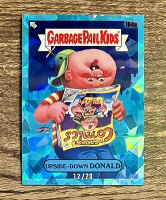 2022 Garbage Pail Kids Sapphire Aqua Refractor /20 Upside-Down Donald 184a