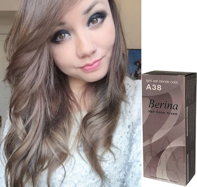 Berina Hair Color Permanent Cream Hair Ash Blonde Light Color A38