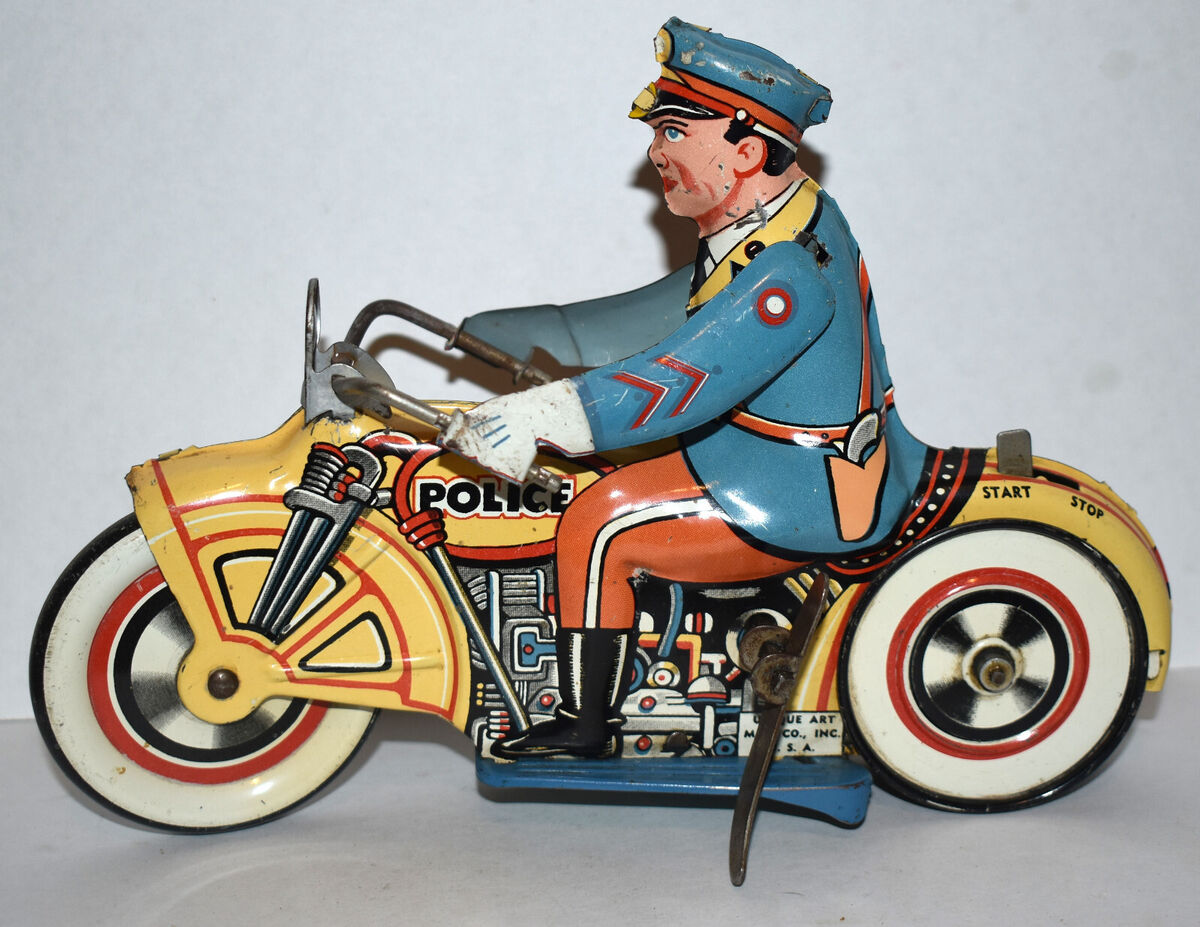 Vintage Unique Arts Works Mfg Co Windup Police Police Cop Vintage Unique Arts Works Mfg Co Windup Police Police Cop