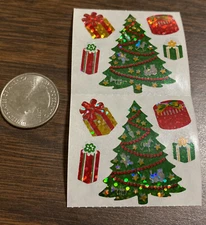 HAMBLY STUDIOS PRISMATIC Christmas Trees Presents STICKERS Hard To Find