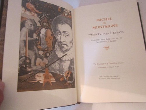 Franklin Library MONTAIGNE ESSAYS Of Men Leather & Gold Gild Cannibals Solitude - Picture 6 of 7