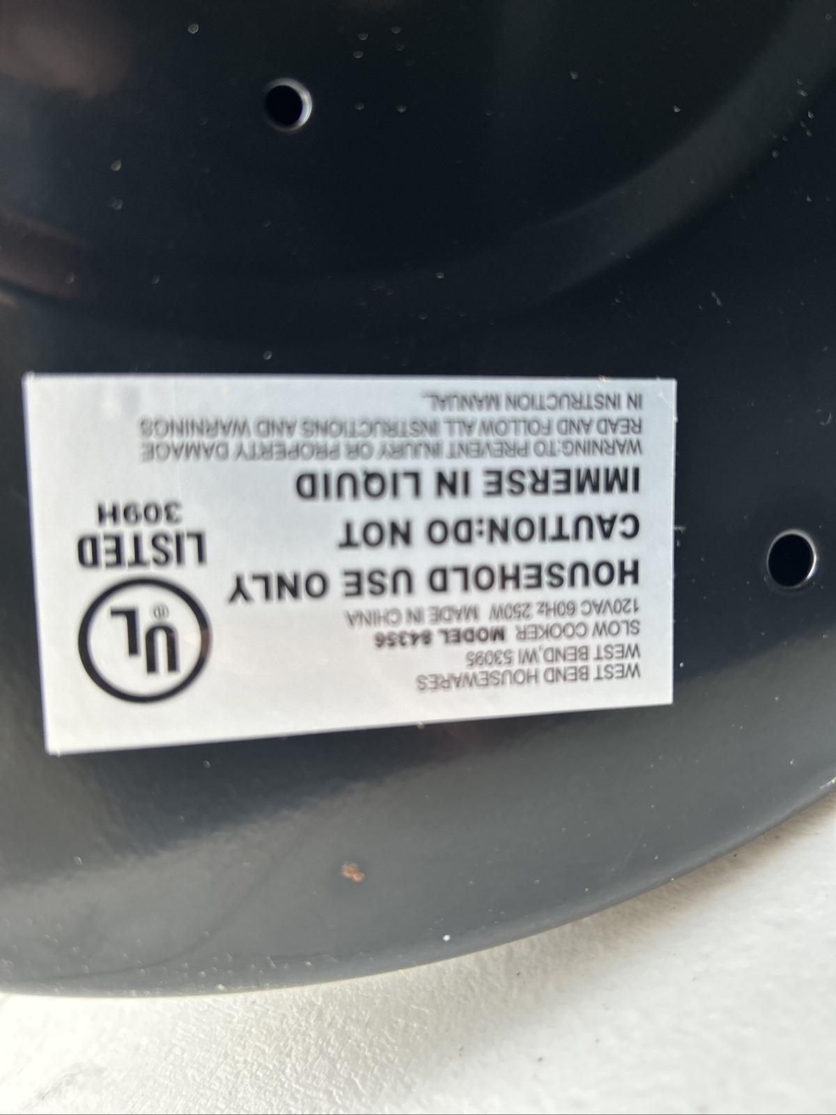 West Bend Crockery Slow Cooker Model 84356