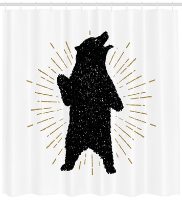 Bear Shower Curtain Fabric Bathroom Decor Set With Hooks 4 Sizes Ebay