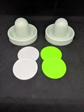 Air Hockey Mallets / pushers (Dynamo) with 4 small Pucks! regular / quiet