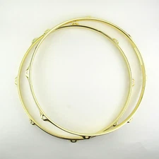 2 PCS 13" Drum Hoops Snare Drum Hoops 8 Lug 3MM BRASS 1 Batter 1 Snare