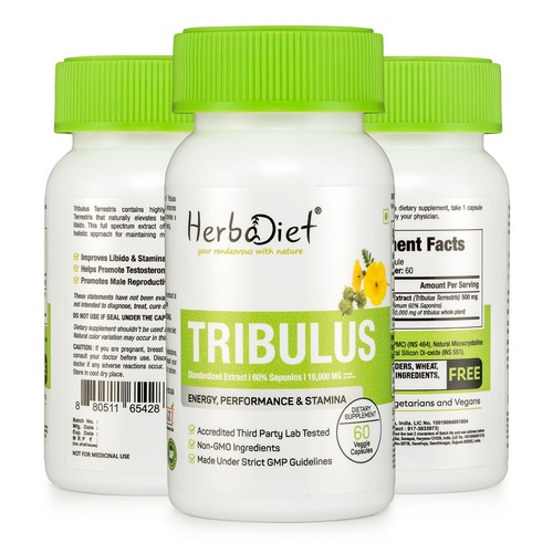Tribulus Terrestris 60 Capsules Saponins TESTOSTERONE BOOSTER Big Muscle Builder - Picture 4 of 4