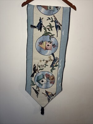 Bluebird Birdhouse Country Decor 6 ft Tweet Tweet Table Runner Made in USA