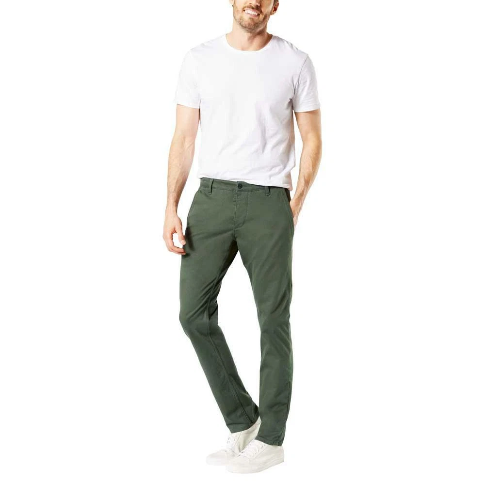 Pantalon kaki vert pour homme Dockers Alpha Supreme Flex Skinny coupe bouton