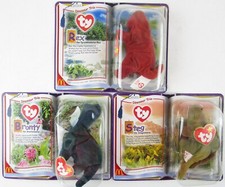 Lot of 3 Ty McDonald's Dinosaur Trio, Rex, Bronty  Steg, Teenie Beanie Babies