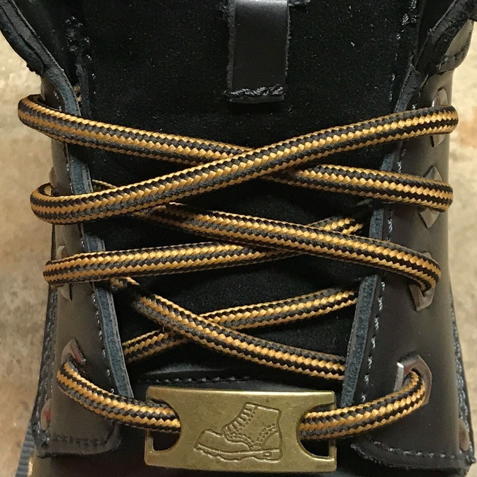 Heavy Duty Hiking Work Boot Shoe Laces Strings / Stay Tied, 5mm Black