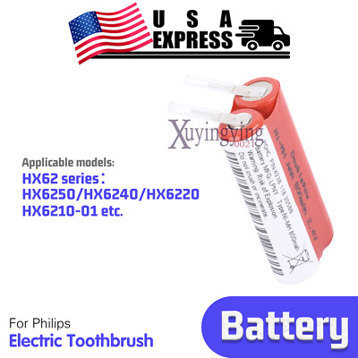 Rechargeable Battery 800mAh 2.4V for Philips HX6250 HX6240 Electric Toothbrushes