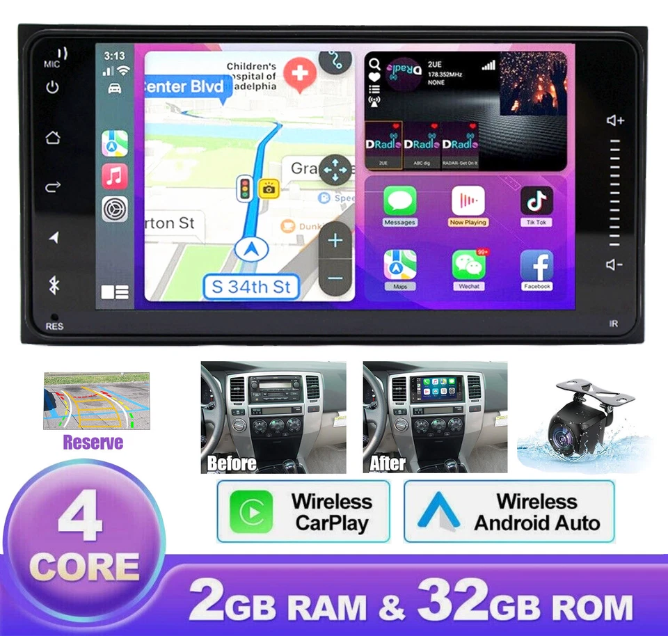 Reproductor de radio de coche para Toyota Radio 4Runner 03-09 y Tundra 00-06 y Sequoia 01-07 Foto 3 de 4