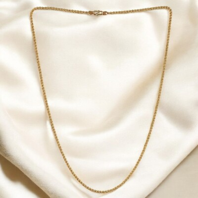 #ad #ad Vintage Dubai Unisex Hollow Rope Chain Necklace in 916 Hallmark 22K Yellow Gold $1311.30