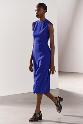 Blu Elettrico Zara Zara Vestito Blu Corto Vestito Blu Notte Corto