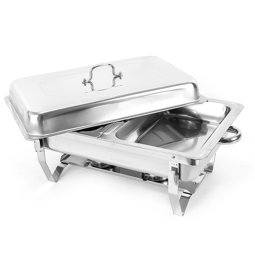 Scaldavivande Acciaio Inox 7,5L Scaldavivande Contenitore Catering Buffet Festa 2 Padelle - Foto 6 di 15