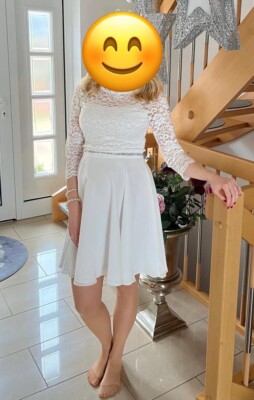 Swing Brautkleid mit floralen Stickereie Farbe: Offwhite Größe: 36