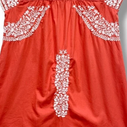#I Vestido recto Peek Fleur des Champs para niñas (6/7) bordado naranja y blanco Foto 4 de 4