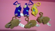 TELETUBBIES BACKPACK CLIPS PLUSH TOYS BURGER KING vintage 90s LOT OF 6