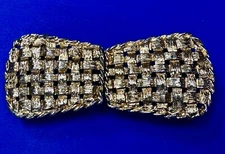 Basket Weave Two Piece Interlocking Gold Tone Douglas Paquette Belt Buckle