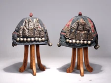 Vintage Pair Of 2 Chinese Rare Baby's Hats