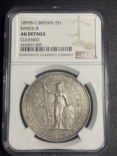 1895 B Great Britain Trade Dollar Raised B NGC AU Details 