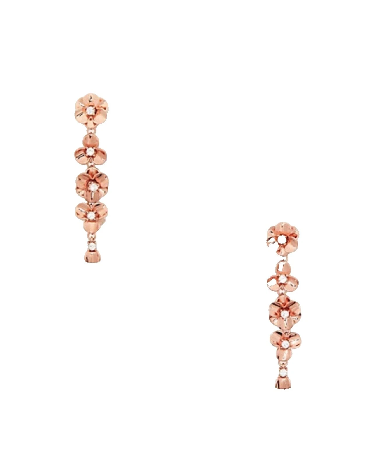 Cristal Cubic Zirconia Stud Pendientes de Moda oro rosa