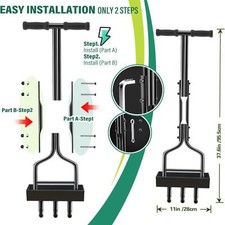 Aeratore Manuale Per Prato JAOGAUS Con Manico Telescopico - 22 Punte In Acciaio