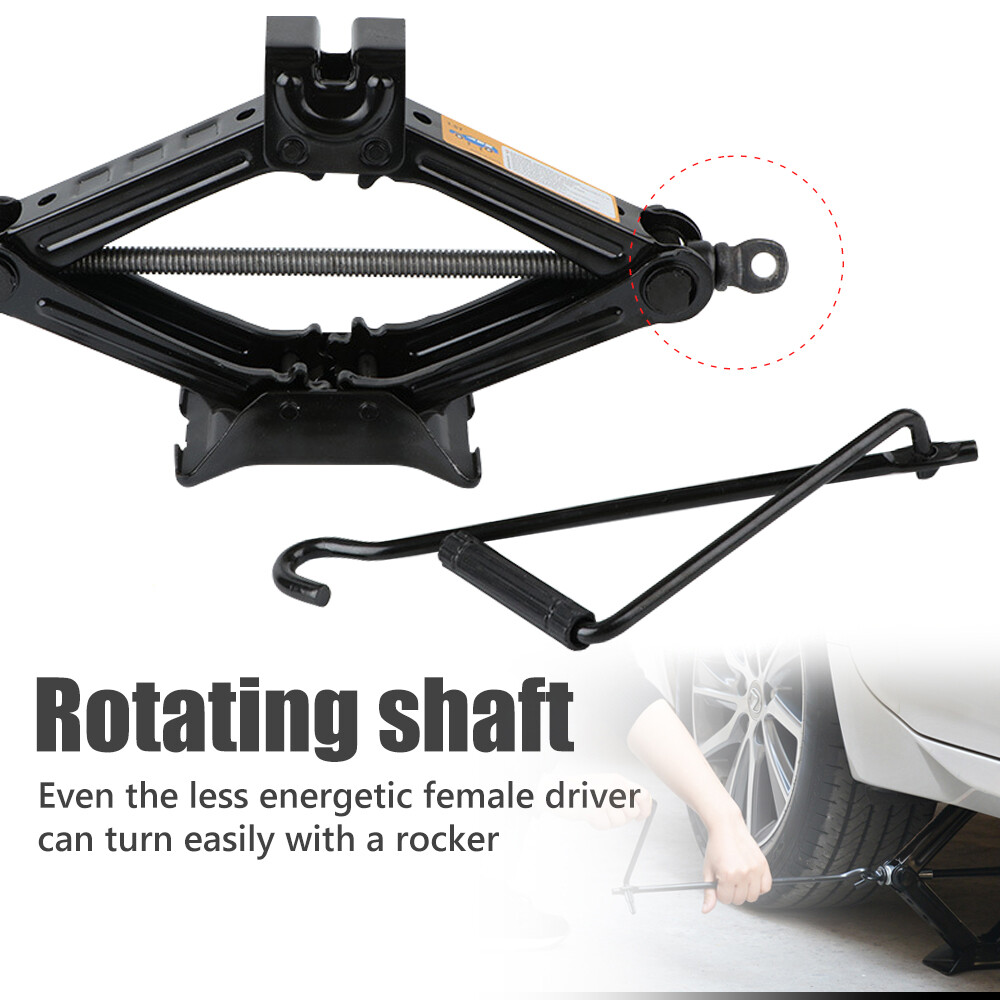 2 Ton Wind Up Scissor Jack Lift For Auto Car Van handle Speed Garage