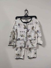 Mickey Mouse Children's M White Patterned Pajamas Set Top Pants Unisex