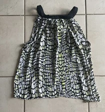 Worthington XL MultiColored Sleeveless Blouse Top tie In Back  Flowing