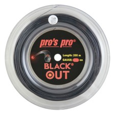 Pro's Pro BlackOut Tennis String - 200m 660ft Reel - Black Out - 1.24mm