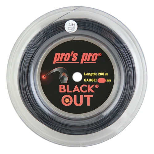 Pro's Pro BlackOut Tennis String - 200m (660ft) Reel - Black Out - 1.24mm