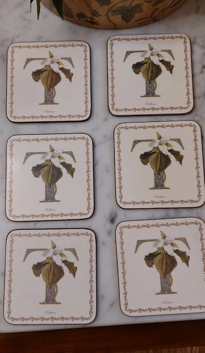 Pimpernel Set Di 6 Sottobicchieri In Legno - Motivo Cerchi Concentrici, Termoresistenti