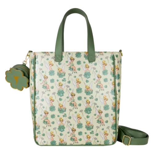 Peter Pan Tinker Bell Clover All-Over Print Tote Crossbody Bag