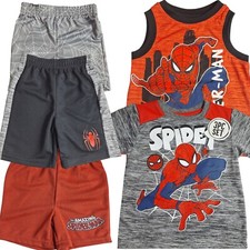 Marvel Spider-Man 5 Piece Set: Red T-shirt White T-shirt Shorts Size 2 New