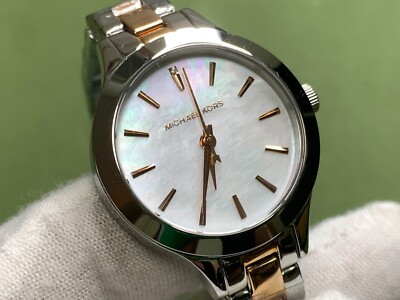 MICHAEL KORS MK-3873 White/shell Dial 5 ATM Gold Tone S/S  display picture 1