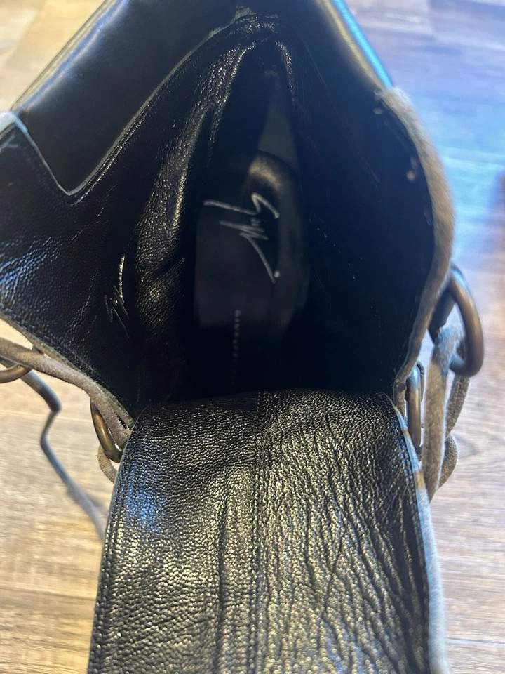 Giuseppe Zanotti Suede Colorblock Pattern Lace-Up Boots Size IT40 Never Worn - Image 3 of 4