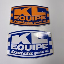 2 adesivi casco attrezzatura sci Invicta KL EQUIPE Guanti vintage 1980-1984