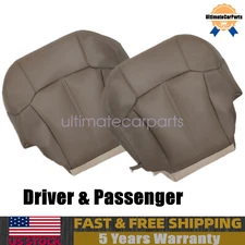 Driver & Passenger Bottom Seat Cover Tan For 1999 2000 2001 2002 Chevy Silverado