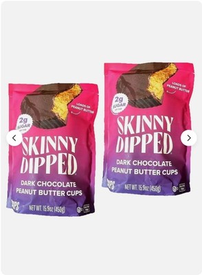 2 X Skinny Dipped Dark Chocolate Peanut Butter Cups 30 cups 15.9 oz each pack