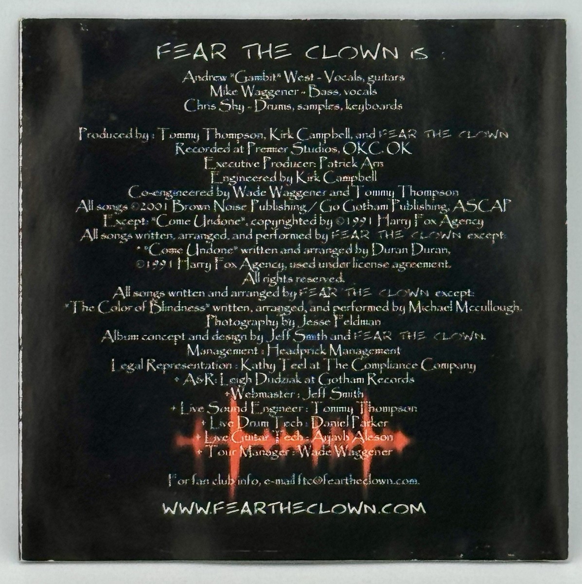 Fear the Clown Within CD 2001 Gotham Records OKC Nu Metal Band