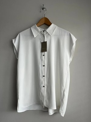 River Island Cream Crepe Short Sleeve Shirt Size UK 6 BNWT RRP £29