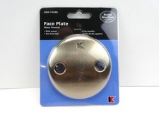 Universal Bathtub Drain Two Hole Overflow Face Plate w/ Screws, Brushed Nickel