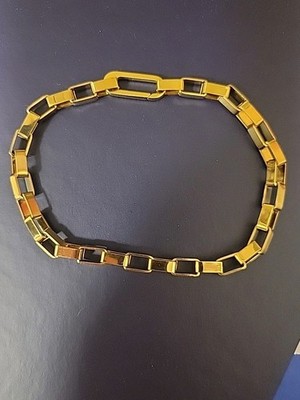 Thryfty Jewelry 5mm Rectangular Link Bracelet 18K Gold 8.5'' Length NWT See Desc.