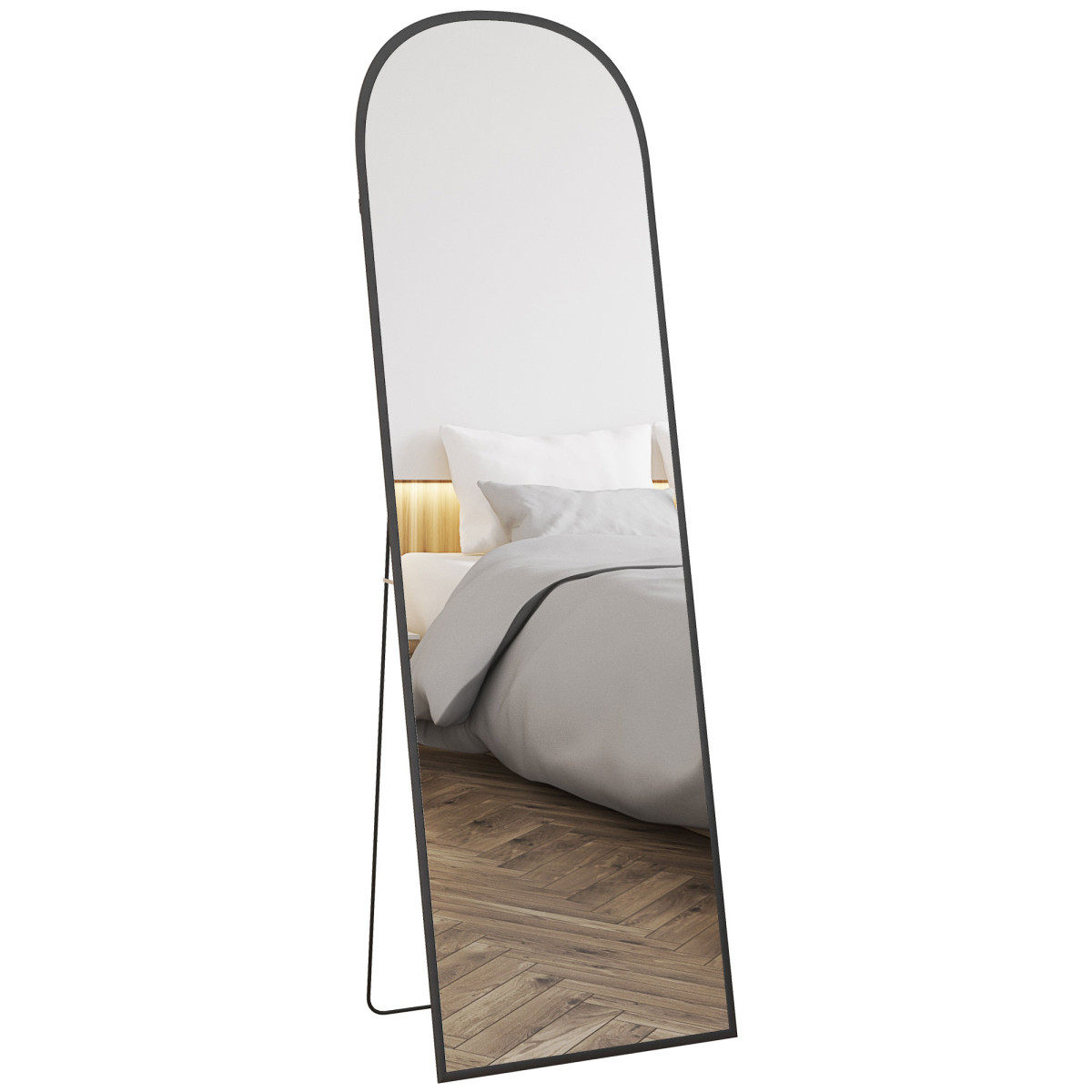 Portland Black Aluminium Alloy Frame Full Length Mirror 161.5 X 50Cm - Image 2