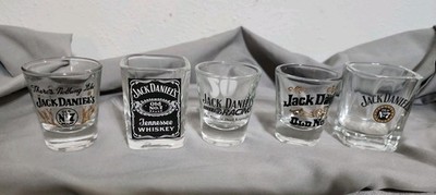 5 Different Jack Daniels Old No. 7 Tennessee Whiskey Shot Glasses 