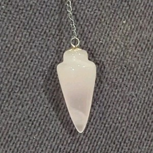 Rose Quartz Crystal Healing Pendulum with Fairy Charm